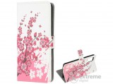 Gigapack álló, bőr hatású flip tok Samsung Galaxy Note 20 (SM-N980F) készülékhez, fehér, virág mintás