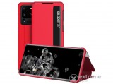 Gigapack álló, bőr hatású flip tok Samsung Galaxy S20 Ultra (SM-G988F) készülékhez, piros