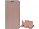 Gigapack álló bőr hatású flip tok Samsung Galaxy S21 Plus (SM-G996) 5G készülékhez, rozéarany