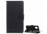 Gigapack álló, bőr hatású flip tok Xiaomi Mi 10T készülékhez, fekete