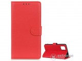 Gigapack álló, bőr hatású flip tok Xiaomi Mi 10T készülékhez, piros