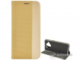 Gigapack álló, bőr hatású flip tok Xiaomi Mi 10T Lite 5G készülékhez, arany, textil mintás