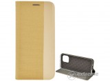 Gigapack álló, bőr hatású flip tok Xiaomi Mi 11 készülékhez, arany, textil mintás