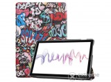 Gigapack álló, bőr hatású tok Huawei MediaPad M6 10.8 WIFI készülékhez, színes, grafFiti mintás