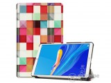 Gigapack álló, bőr hatású tok Huawei MediaPad M6 8.4 LTE készülékhez, színes, kockás
