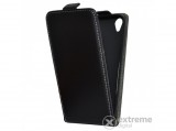 Gigapack álló bőr tok Alcatel Idol 3 (4,7") készülékhez, fekete
