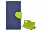 Gigapack álló bőr tok Samsung Galaxy Note 10 (SM-N970F) készülékhez, sötétkék, textil mintás