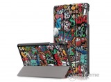 Gigapack álló bőr tok Samsung Galaxy Tab A 10.1 WIFI 2019 (SM-T510) készülékhez, színes, graffitmintás