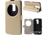 Gigapack álló műbőr flip tok, érdes felület, LG K8 (K350n) készülékhez, arany