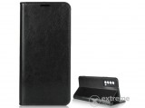Gigapack álló, valódi bőr flip tok Huawei P Smart (2021) készülékhez, fekete