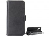 Gigapack álló, valódi bőr flip tok Samsung Galaxy S20 Plus (SM-G985F) készülékhez, fekete