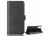 Gigapack álló, valódi bőr flip tok Samsung Galaxy S21 Plus (SM-G996) 5G készülékhez, fekete
