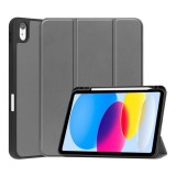 Gigapack Apple ipad 10.9 tok álló, bőr hatású (aktív flip, trifold asztali tartó, ceruza tartó) sötétszürke