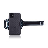 Gigapack Apple iPhone 11 Pro műanyag telefonvédő (ütésálló, karpánt, sportoláshoz, zseb, csíkos, fekete)