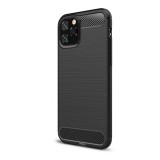 Gigapack Apple iPhone 11 Pro Szilikon telefonvédő (légpárnás sarok, szálcsiszolt, karbon minta, fekete)