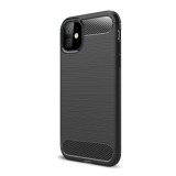 Gigapack Apple iPhone 11 Szilikon telefonvédő (légpárnás sarok, szálcsiszolt, karbon minta, fekete)