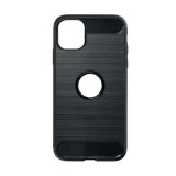Gigapack Apple iPhone 11 védő (közepesen ütésálló, légpárnás sarok, szálcsiszolt, karbon minta, logó kivágás) fekete
