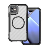 Gigapack Apple iPhone 12 Pro  szilikon védő (ütésállóság, légpárnás sarok, kameravédő, karbon minta, magsafe) fekete