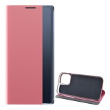 Gigapack Apple iPhone 13 mini tok álló, textil hatású (aktív Flip, oldalra nyíló, Smart View Cover) rózsaszín