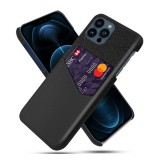 Gigapack Apple iPhone 13 Pro műanyag telefonvédő (közepesen ütésálló, bankkártya tartó, textil bevonat hátlap) fekete