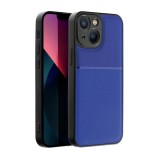 Gigapack Apple iPhone 14 műanyag védő (szilikon keret, közepesen ütésálló, bőr hatású hátlap, csíkos minta) sötétkék