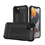 Gigapack Apple iPhone 14 Plus defender védő (közepesen ütésálló, légpárnás sarok, szilikon belső, fémhatás) fekete