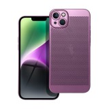 Gigapack Apple iPhone 14 Plus műanyag telefonvédő (légáteresztő, lyukacsos minta, kamera védelem) lila