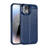 Gigapack Apple iPhone 15 Plus szilikon telefonvédő (közepesen ütésálló, bőr hatású, varrás minta) sötétkék