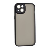 Gigapack Apple iPhone 15 Plus szilikon telefonvédő (ütésállóság, akril hátlap, kameravédő) fekete