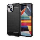 Gigapack Apple iPhone 15 Plus szilikon védő (közepesen ütésálló, légpárnás sarok, szálcsiszolt, karbon minta) fekete