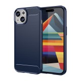 Gigapack Apple iPhone 15 Plus szilikon védő (közepesen ütésálló, légpárnás sarok, szálcsiszolt, karbon minta) sötétkék