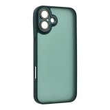 Gigapack Apple iPhone 16 Plus szilikon telefonvédő (ütésállóság, akril hátlap, kameravédő) sötétzöld