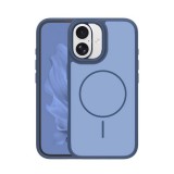 Gigapack Apple iPhone 16 szilikon védő (műanyag hátlap, ütésállóság, légpárnás sarok, kameravédő, magsafe) sötétkék