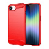 Gigapack Apple iPhone 16e szilikon telefonvédő (ütésállóság, légpárnás sarok, szálcsiszolt, karbon minta) piros