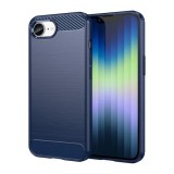 Gigapack Apple iPhone 16e szilikon telefonvédő (ütésállóság, légpárnás sarok, szálcsiszolt, karbon minta) sötétkék