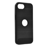 Gigapack Apple iPhone 16e szilikon védő (ütésállóság, légpárnás sarok, szálcsiszolt, karbon minta, logó kivágás) fekete