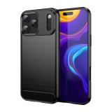 Gigapack Apple iPhone 17 Pro Max szilikon telefonvédő (ütésállóság, légpárnás sarok, szálcsiszolt, karbon minta) fekete