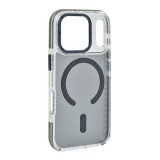 Gigapack Apple iPhone 17 Pro szilikon védő (ütésállóság, légpárnás sarok, karbon minta, wireless, magsafe) sötétszürke