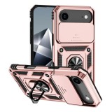 Gigapack Apple iPhone Air defender szilikon telefonvédő (ütésállóság, tartógyűrű, kameravédő) rozéarany