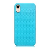 Gigapack Apple iPhone XR szilikon telefonvédő (műanyag hátlap, lyukacsos minta, világoskék)