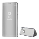 Gigapack Apple iPhone XS 5.8 tok álló (Flip, oldalra nyíló, tükrös felület, logo kivágás) ezüst