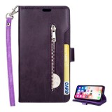 Gigapack Apple iPhone XS Max 6.5 tok álló (Flip, oldalra nyíló, cipzáras pénztárca, csuklópánt) lila