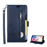 Gigapack Apple iPhone XS Max 6.5 tok álló (Flip, oldalra nyíló, cipzáras pénztárca, csuklópánt) sötétkék