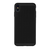 Gigapack Apple iPhone XS Max műanyag telefonvédő (gumírozott, lyukacsos minta, fekete)