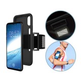 Gigapack Apple iPhone XS Szilikon telefonvédő (karpánt, sportoláshoz, fényvisszaverő csík, fekete)