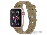 Gigapack Apple Watch Series 1 42mm pótszíj, szilikon, lyukacsos, légáteresztő, csíkos mintás, sötétzöld