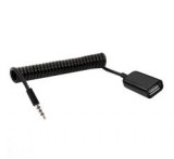Gigapack Audió adapter kábel (USB aljzat - 3.5mm jack, OTG, spirálkábel) FEKETE