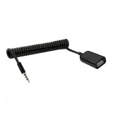Gigapack audió adapter kábel (usb aljzat - 3.5mm jack, otg, spirálkábel) fekete