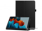 Gigapack bőr hatású, flip álló tok  Samsung Galaxy Tab S7 Plus WIFI 5G (SM-T976) készülékhez, fekete
