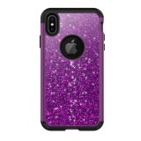 Gigapack Defender Apple iPhone XS Max 6,5" műanyag telefonvédő (közepesen ütésálló, flitteres, logó kivágás, lila)